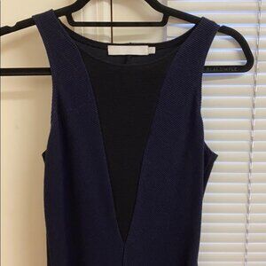 Textured black and navy dress